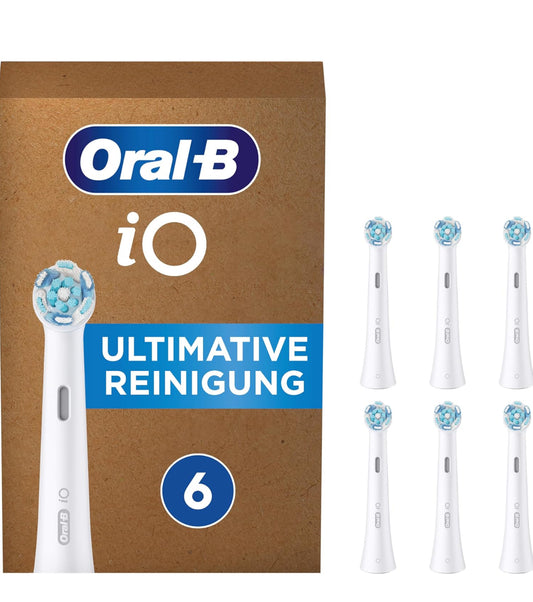 Oral-B iO Ultimative Reinigung Aufsteckbürsten für elektrische Zahnbürste, 6 Stück weiß