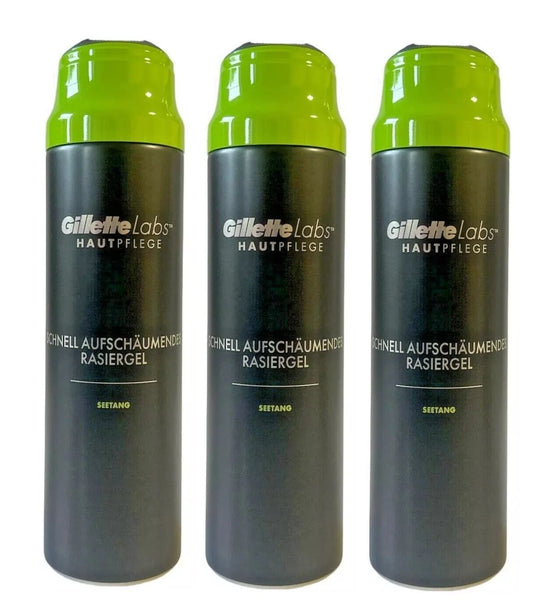 3x Gillette Labs · Rapid Foaming Shave Gel 198ml